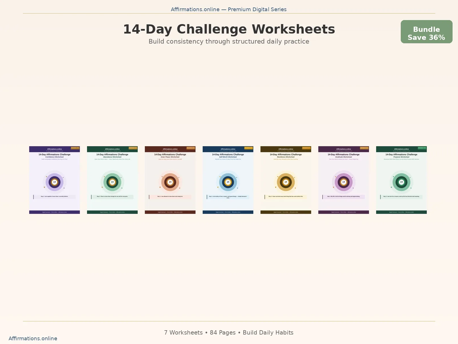 14-Day Challenge Worksheets Complete Series