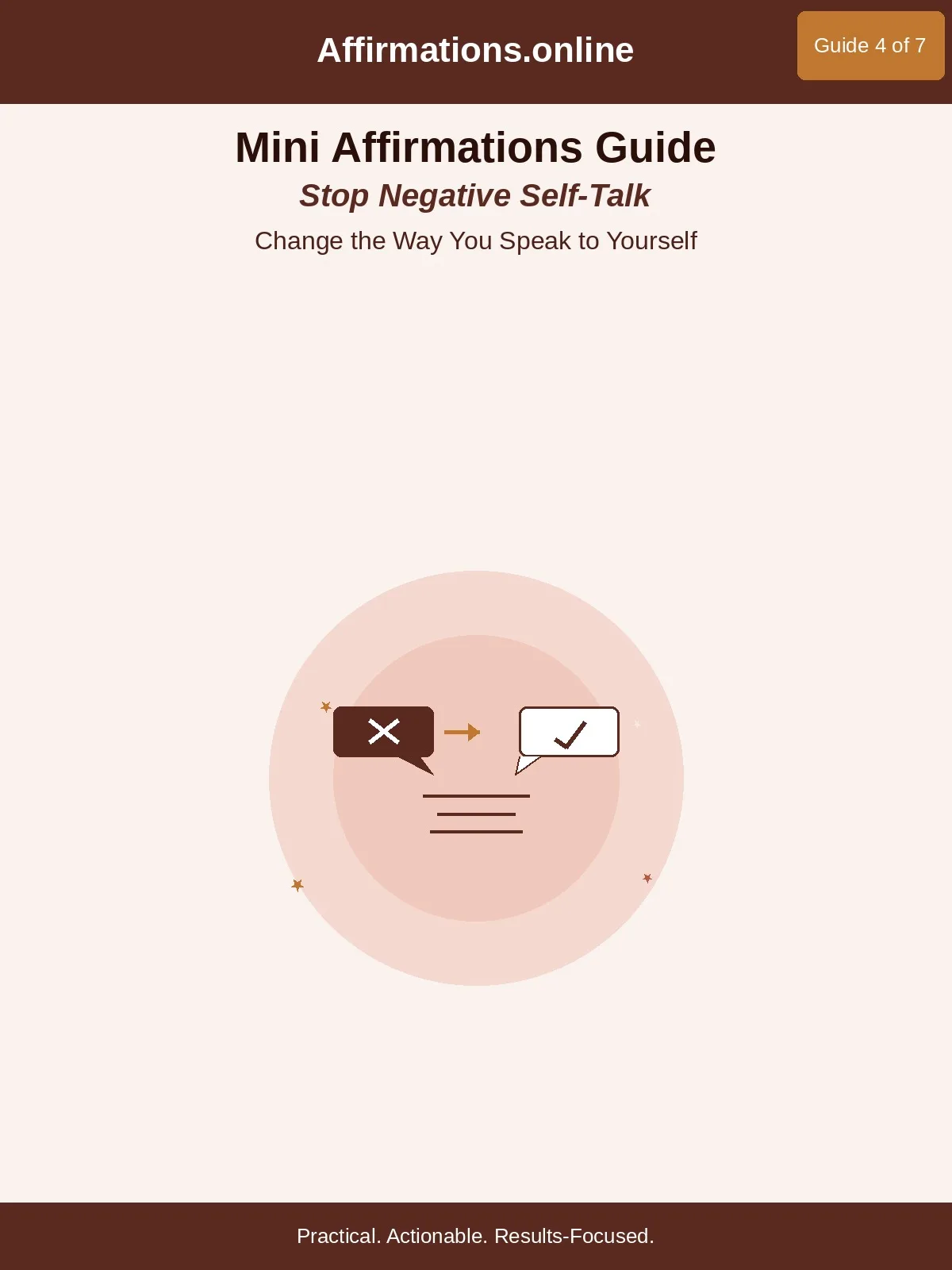 Stop Negative Self-Talk Mini Affirmations Guide