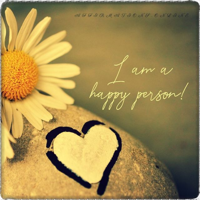 Positive affirmation from Affirmations.online - I am a happy person!