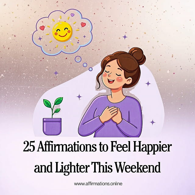 25 Affirmations to Feel Happier and Lighter This Weekend 25 Affirmations to Feel Happier and Lighter This Weekend - Featured Image