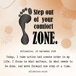 Affirmation, 20 September 2026 Daily Positive Affirmation for 20 September 2026, from Affirmations.online: Today, I take action and create order in my life. I focus on what matters, do what needs to be done, and move forward one step at a time.